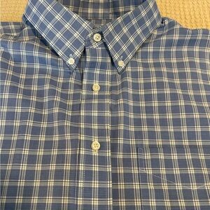 Jos A Bank Blue Checkered Men's Shirt (X-Large)